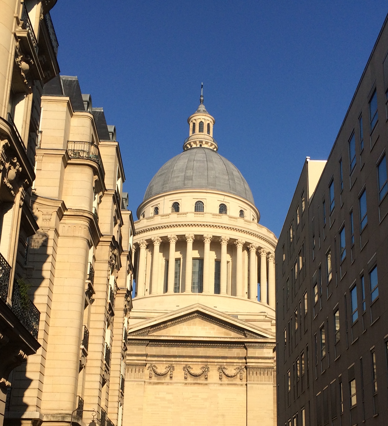 The dome of the Panthéon in Paris, viewed from Rue d'Ulm.
