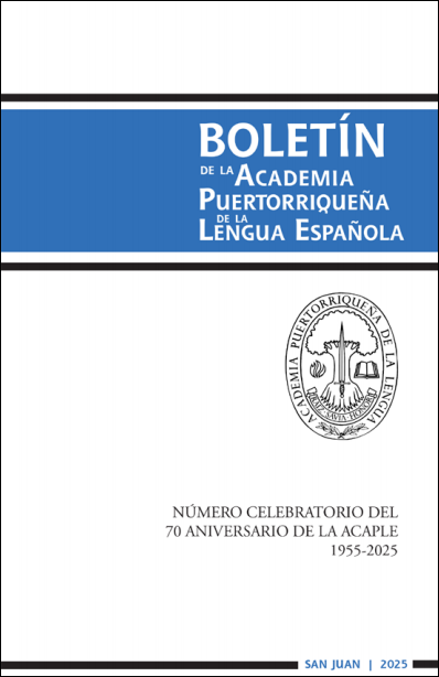 Portada del Boletín de la Academia Puertorriqueña de la Lengua Española