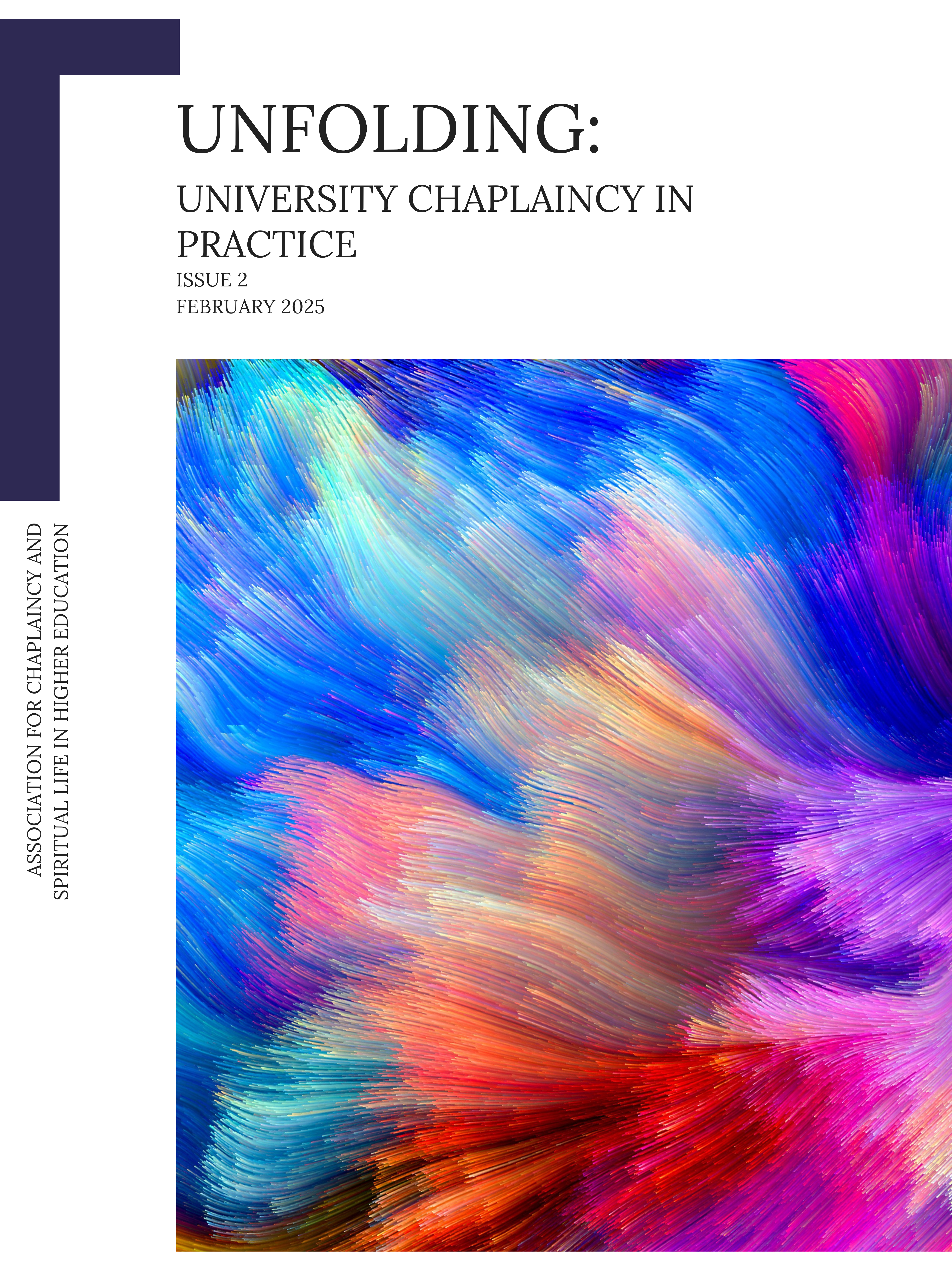 Unfolding issue two cover page. Published by ACSLHE in February 2025.